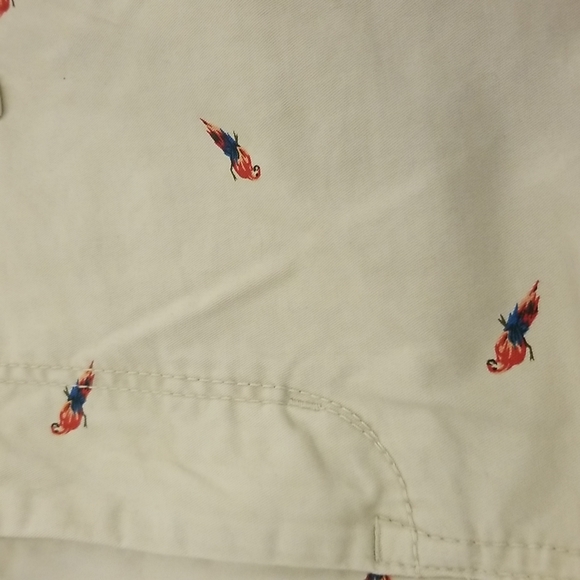 Aeropostale Size 31 Parrot Bermuda Short Khaki Tropical Bird Hawaiian - Picture 2 of 6